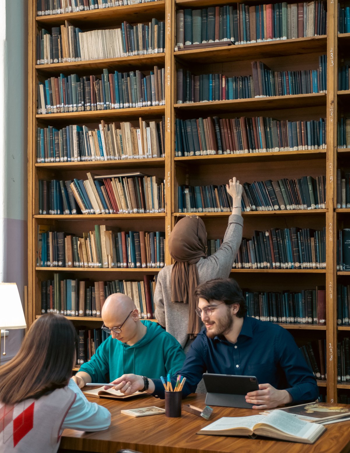 Students Studying in the Library