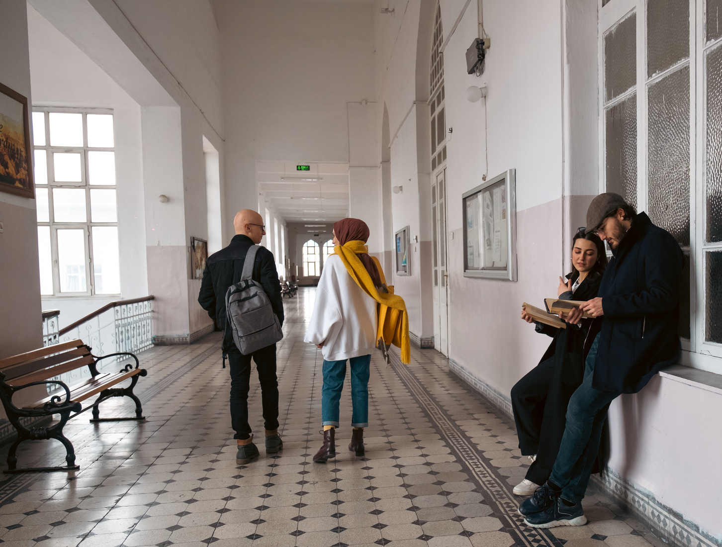 Students Hanging Out in College Campus